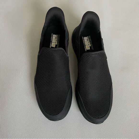 Skechers Black Swift Fit Hands Free Memory Foam Slip on Shoes Brand New Size 12 - Picture 7 of 9